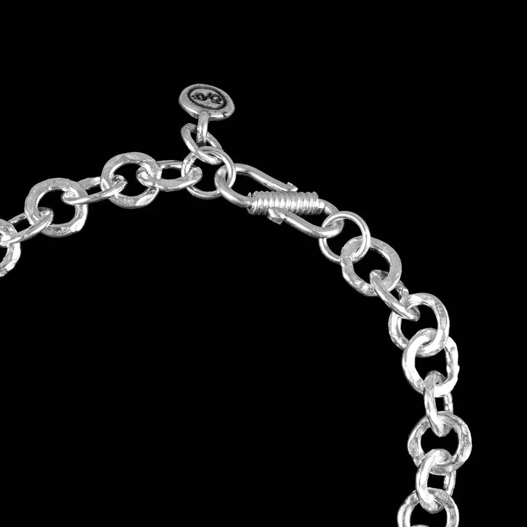 Bracelet Chaîne En Argent Massif Sterling - Longueur 18 Cm - Occasion Vintage