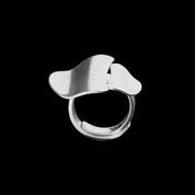 Bague plateau artisanale en argent massif contemporaine N°08 - Itsara Bijoux