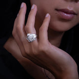 Contemporary silver ring n ° 25