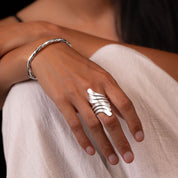 Grande bague en argent massif contemporaine N°05 - Itsara Bijoux 