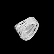 Bague en argent massif contemporaine N°67 ajustable pour femme fabriquée entièrement à la main - Itsara bijoux