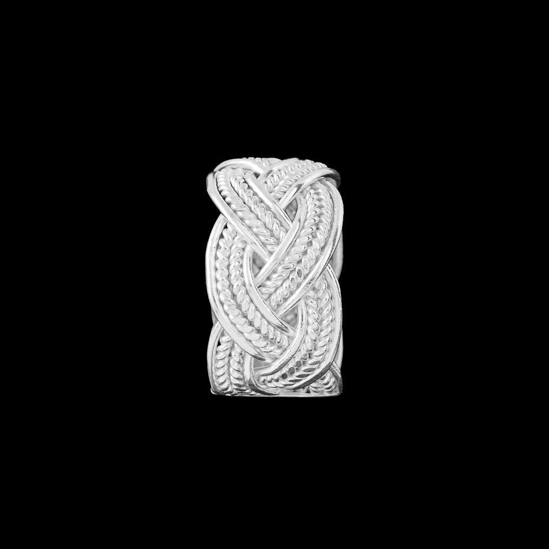 bague tressée contemporaine N°71 artisanale en argent massif - Itsara Bijoux 