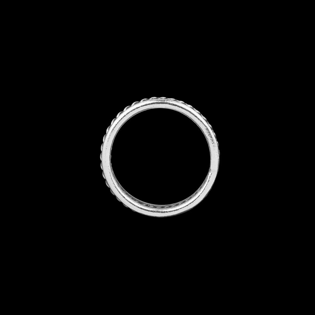 bague en argent massif ethnique N°17 - anneau artisanal en argent avec torsade, patiné - Itsara Bijoux