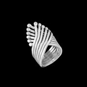 Grande bague argent massif ethnique N°24 de Itsara Bijoux, bijou iconique et graphique - Itsara bijoux