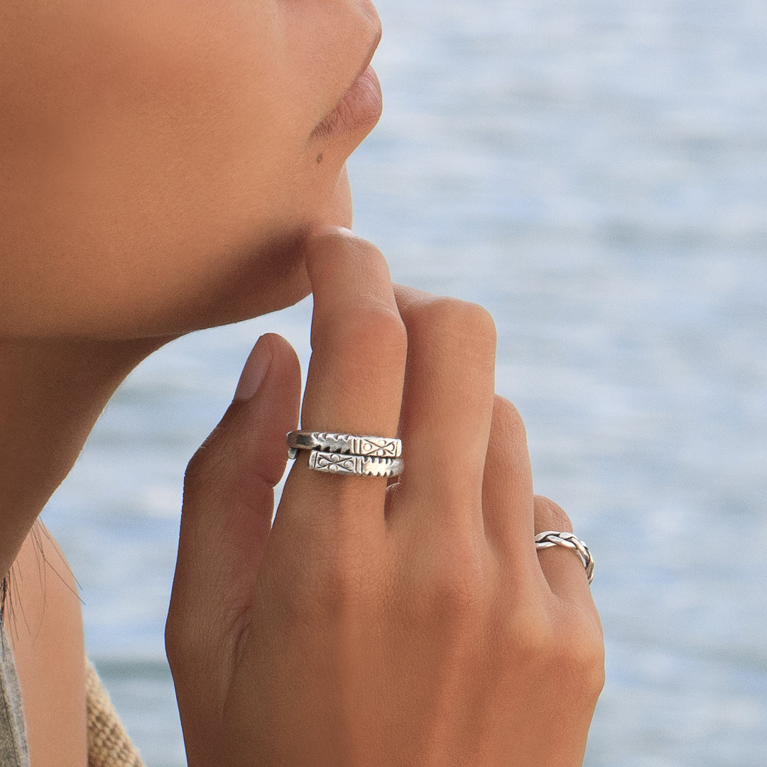 bague en argent massif ethnique N°30 - Itsara Bijoux