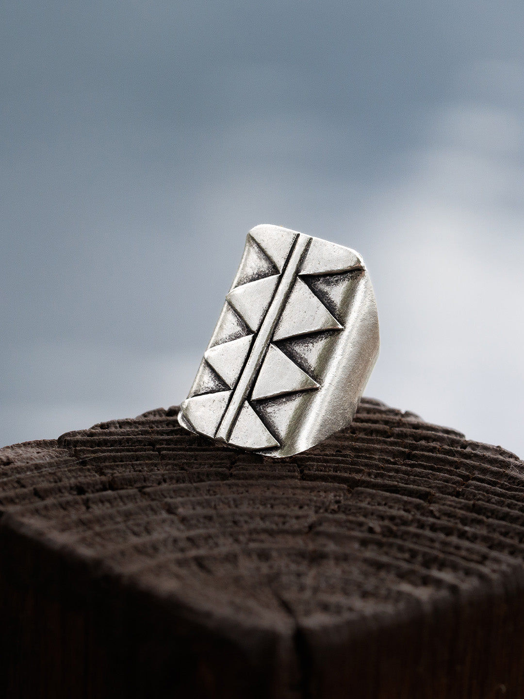 Bague artisanale en argent massif ethnique N°81 - Itsara Bijoux