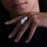 Zilveren ring blad n ° 47