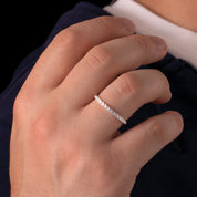 bague chaine en argent N°37 -bague réalisée avec une chaine en argent 925 à maillon carré - Itsara 