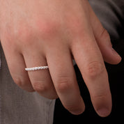 bague chaine en argent massif 925 N°32 - bague souple en chaine argent 925 à double maillons - Itsara