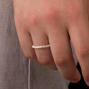 bague chaine en argent massif N°36 - bague souple chaine en argent 925 maillons arrondis  - Itsara 