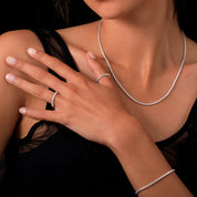 bague souple chaine en argent massif 925 N°36 - Itsara - bague alliance en argent massif 