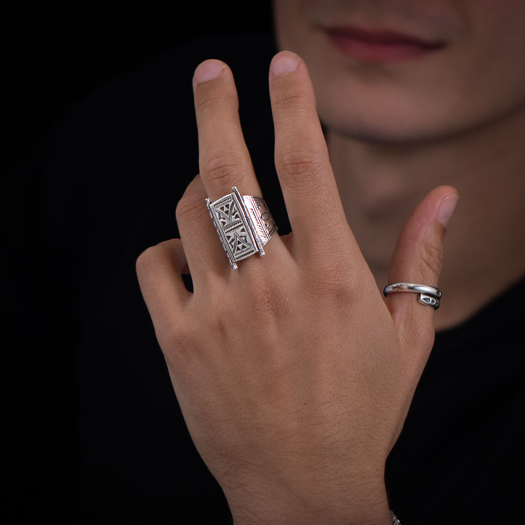 Bague homme en argent Ethnique N°05