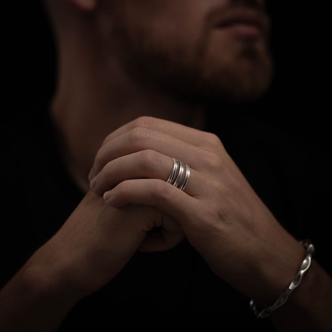 Bague en argent N°22 pour homme réalisée à la main par les artisans karen - Itsara bijoux