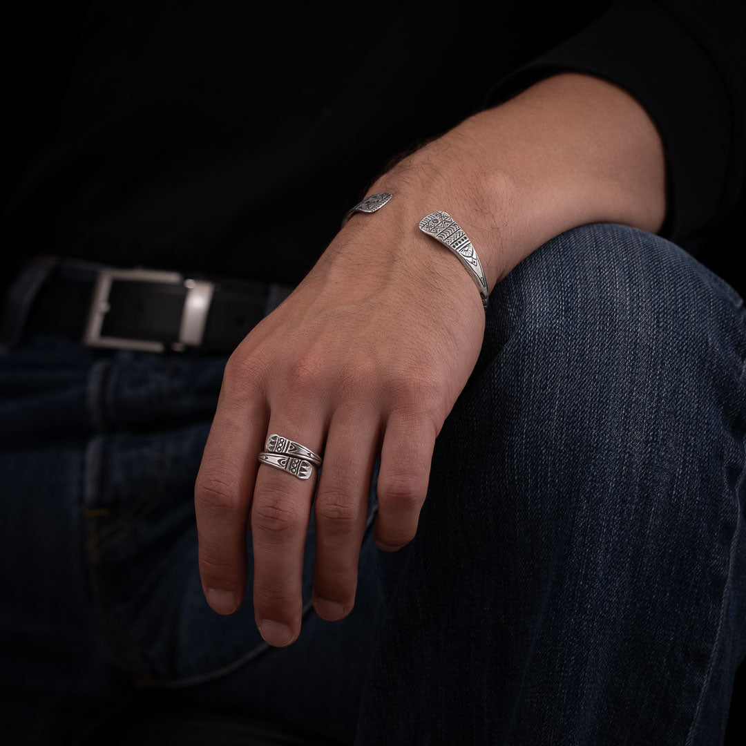 Bague homme en argent Ethnique N°43