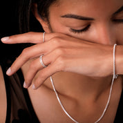 bague chaine en argent N°37 -bague réalisée avec une chaine en argent 925 à maillon carré - Itsara 