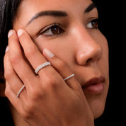 bague chaine en argent N°32 - bague fine en chaine en argent massif 925 en double maillons - Itsara