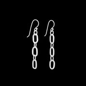 Boucles d'oreilles artisanales chaîne en argent massif N°03 - boucles d'oreilles faites à la main en chaine à maillons d'argent - Itsara Bijoux