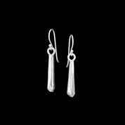 Boucles d'oreilles en argent massif contemporaine N°11 - petits pendants faits main en argent massif - Itsara Bijoux 