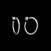 Boucles d'oreilles créoles contemporaines en argent massif N°14 - Itsara Bijoux
