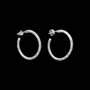 Boucles d'oreilles créoles contemporaines en argent massif N°14 - Itsara Bijoux