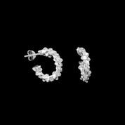 Boucles d'oreilles créoles en argent massif contemporaines N°25 - Itsara Bijoux