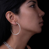 Contemporary silver earrings n ° 30