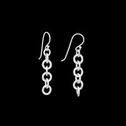 Boucles d'oreilles artisanales en argent massif contemporaines N°42-new- boucles d'oreilles chaine maillons en argent - Itsara Bijoux