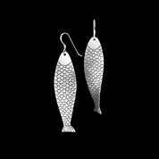 Boucles d'oreilles artisanales en argent massif poissons N°45 - Itsara Bijoux