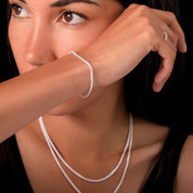 bracelet chaine en argent N°35 - bracelet en chaine en argent massif 925 à maillons "épis de blé" - Itsara