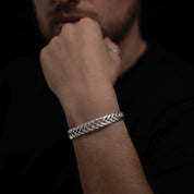 Bracelet N°53 en argent massif, jonc fermé artisanal, entièrement réalisé à la main, en tressage de fils d'argent pur pour homme - Itsara bijoux