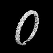 bracelet jonc N°01, tissage épais de rubans en argent massif artisanal - Itsara Bijoux