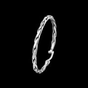 Bracelet N°12 en argent massif réalisé en tressage de fils épais d'argent pur et patiné fait entièrement à la main - Itsara Bijoux