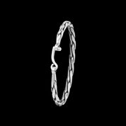 Bracelet N°12 en argent massif réalisé en tressage de fils épais d'argent pur et patiné fait entièrement à la main - Itsara Bijoux