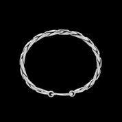 Bracelet N°12 en argent massif réalisé en tressage de fils épais d'argent pur et patiné fait entièrement à la main - Itsara Bijoux