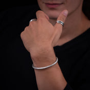 Bracelet N°14 pour homme vue de face en argent massif tressé et fait main - Itsara bijoux