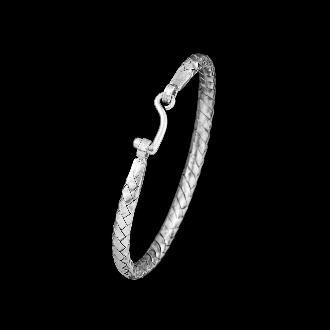 Bracelet en argent N°14  jonc tressé - Itsara Bijoux