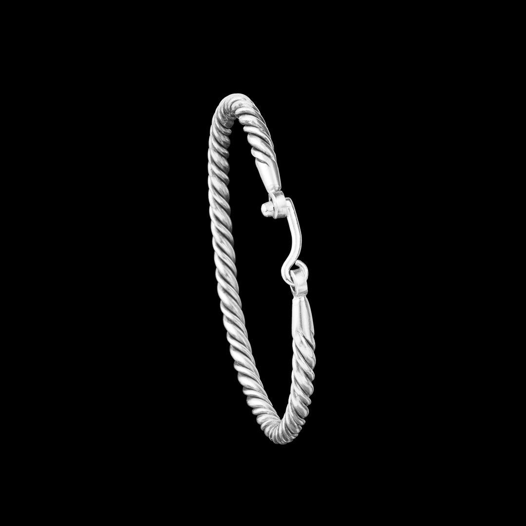 bracelet jonc torsadé en argent massif N°17 - Itsara Bijoux