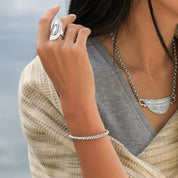 bracelet jonc torsadé en argent massif N°17 - Itsara Bijoux