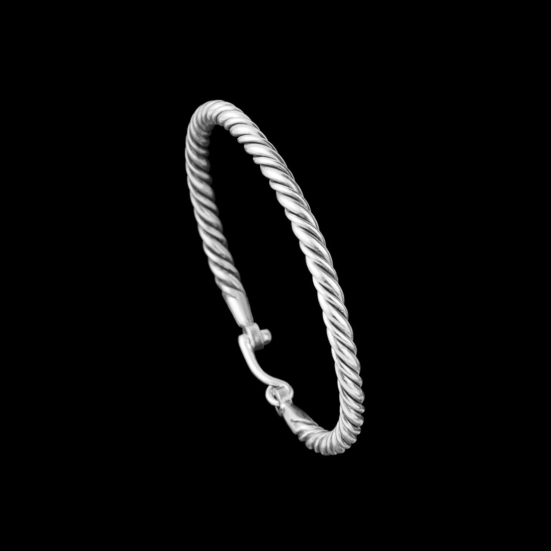 bracelet jonc torsadé en argent massif N°17 - Itsara Bijoux