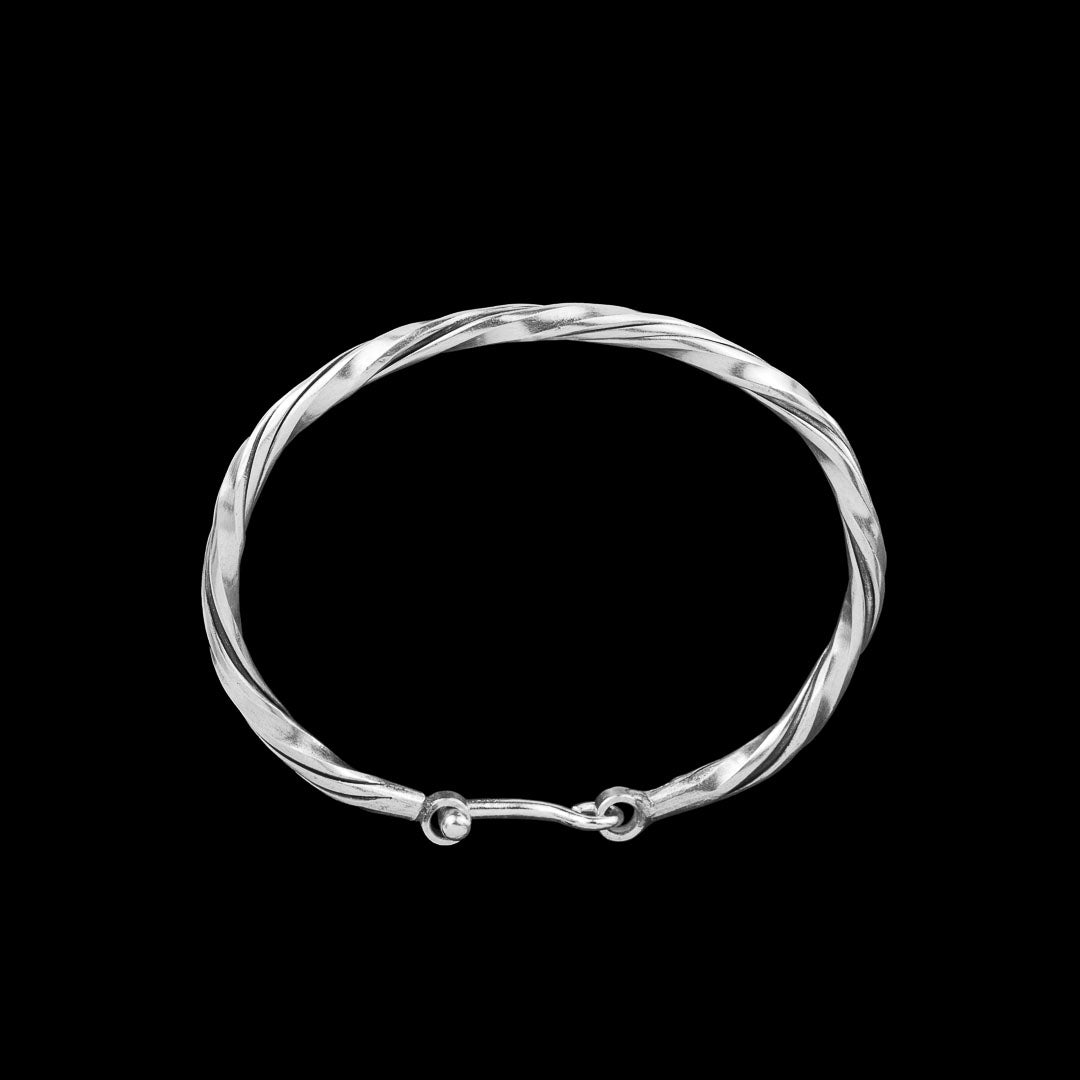 Bijoux Indiens Ethniques bracelet jonc en argent 925 massif fin plat Bijoux Indiens Ethniques bracelet jonc en argent 925 massif fin plat