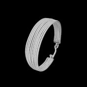 Bracelet N°24, manchette en argent massif faite à la main - composé de multiples fils d'argent torsadés - Itsara Bijoux 