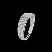 Bracelet N°24bis, manchette en argent massif faite à la main - composé de multiples fils d'argent torsadés - Itsara Bijoux 