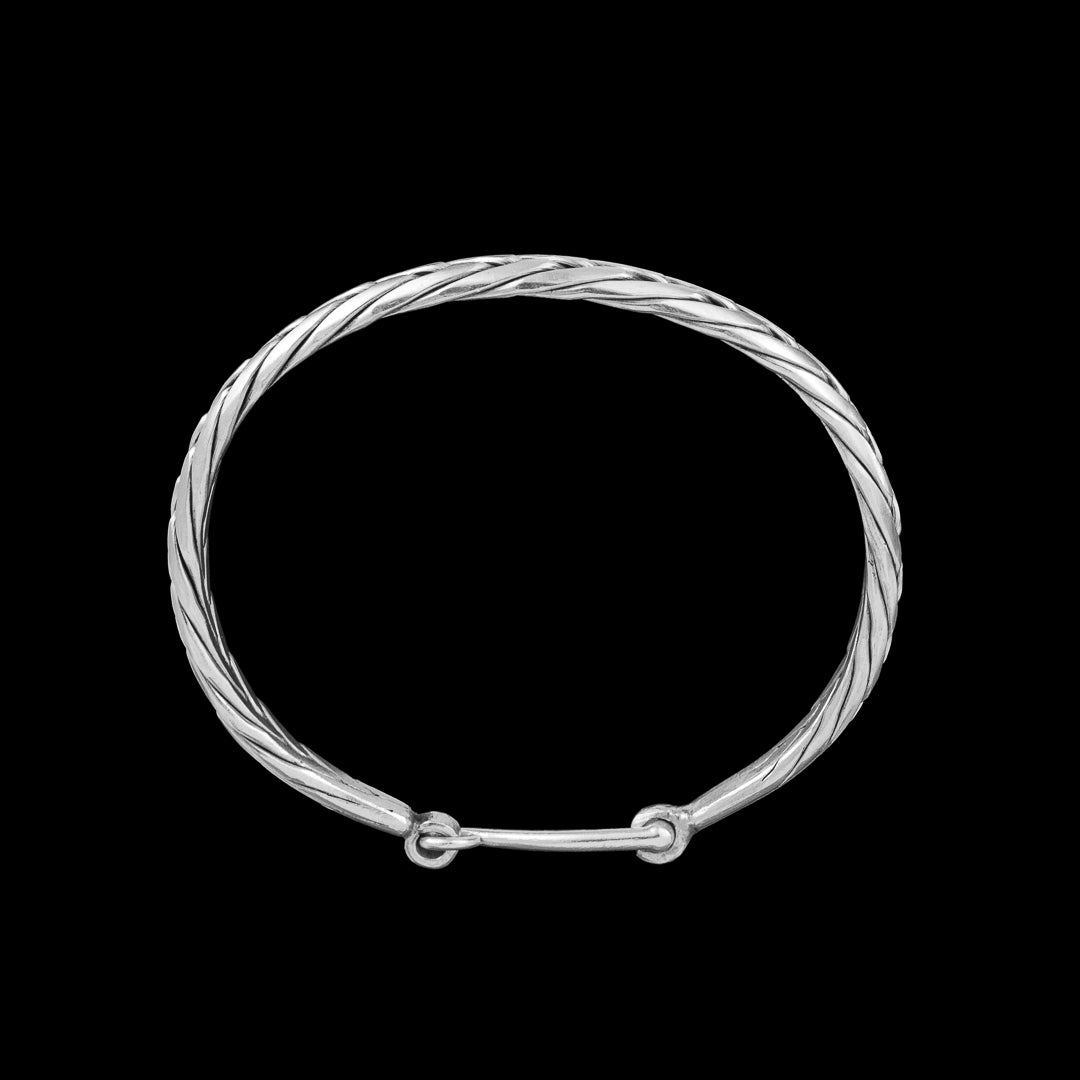 bracelet jonc tressé en argent massif N°37 - Itsara Bijoux