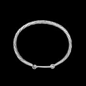 bracelet jonc tressé en argent massif N°37 - Itsara Bijoux