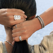 bracelet jonc tressé en argent massif N°37  Itsara Bijoux