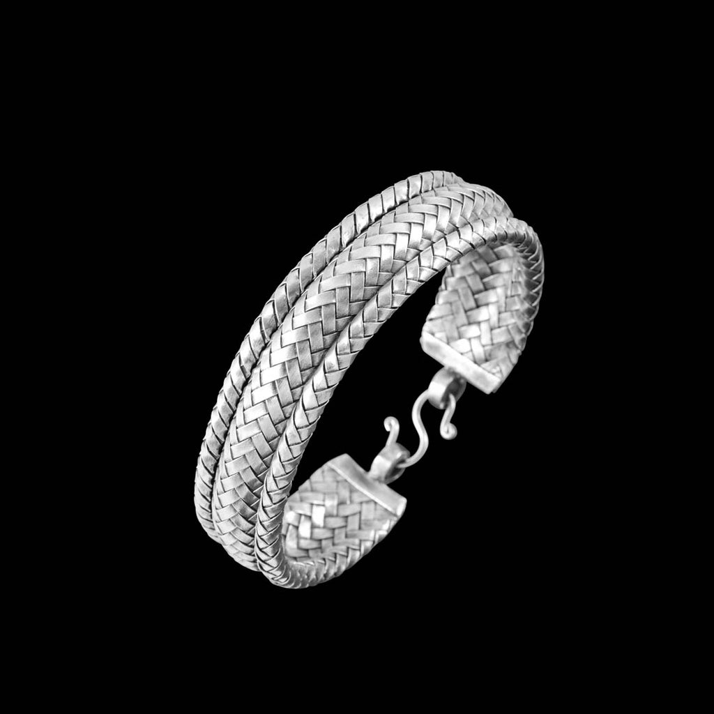 bracelet en argent massif fait main tressé N°55 - Itsara Bijoux