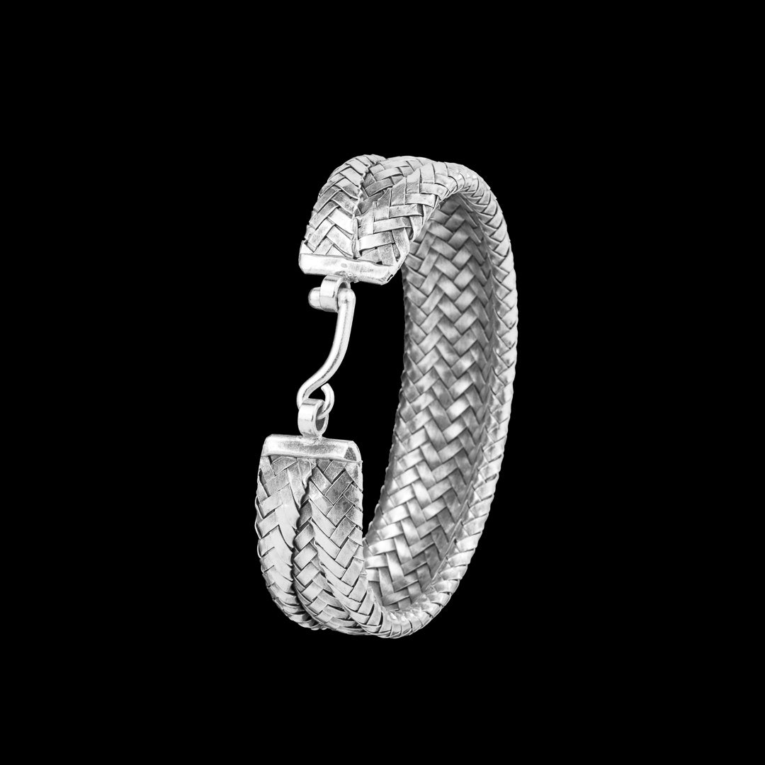 Bracelet N°55 en argent massif fait main - bracelet tressé en argent massif artisanalement - Itsara Bijoux