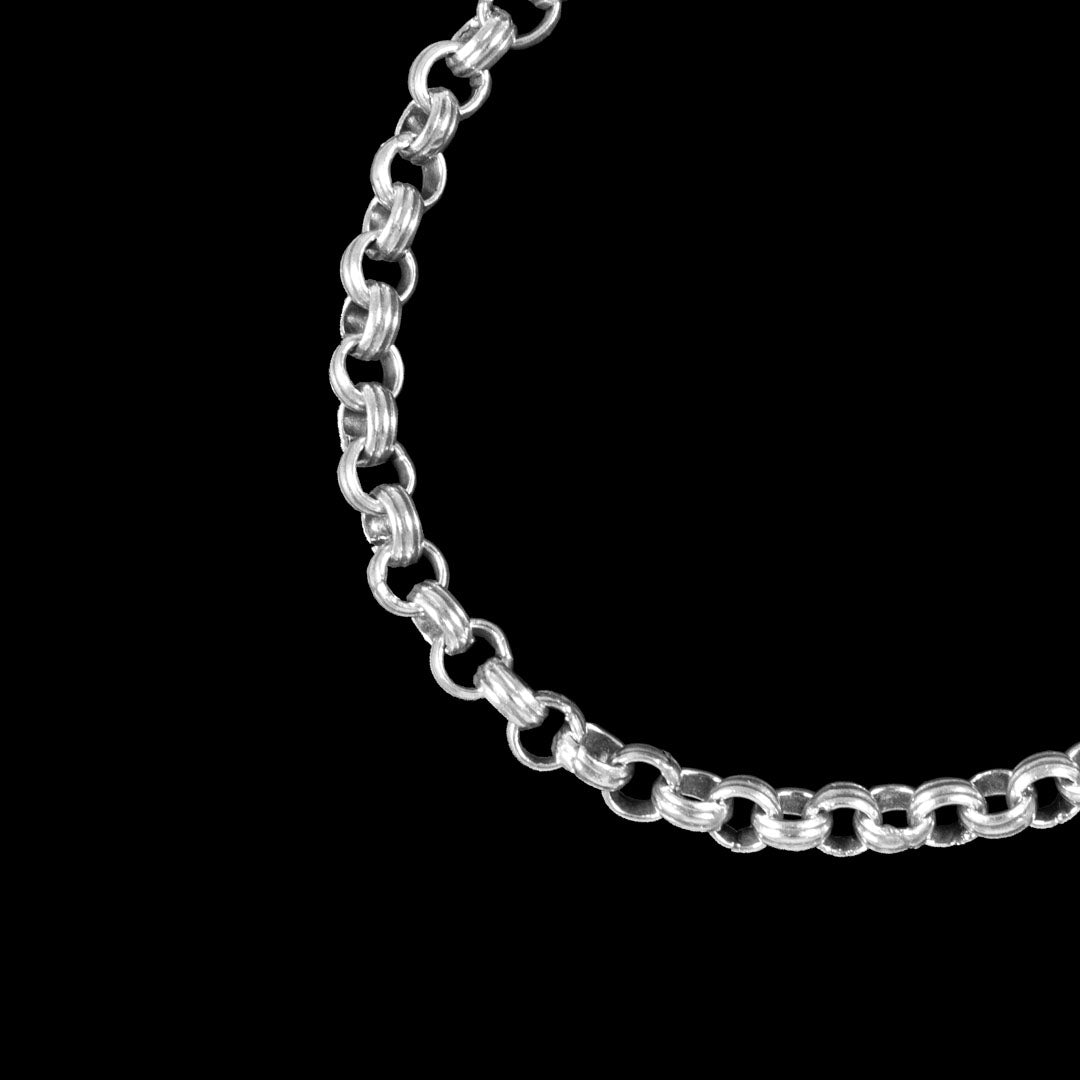 Bracelet artisanal chaine en argent massif N°28 patiné - Itsara Bijoux