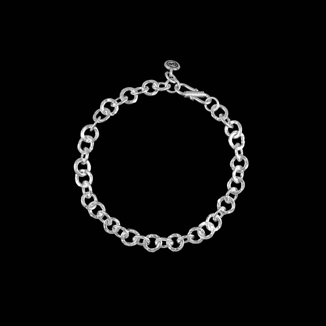 Bracelet chaine en argent massif N°21 fabriqué entièrement à la main - Itsara Bijoux