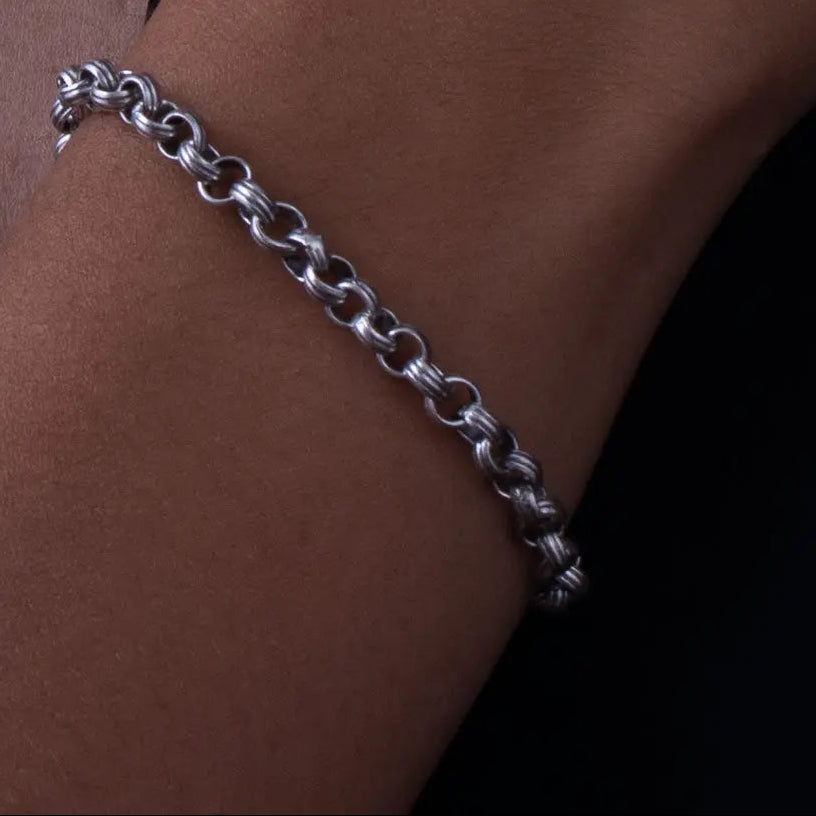 Bracelet chaîne homme en argent N°28 CMD Leelamanit Chiang Mai Thailand